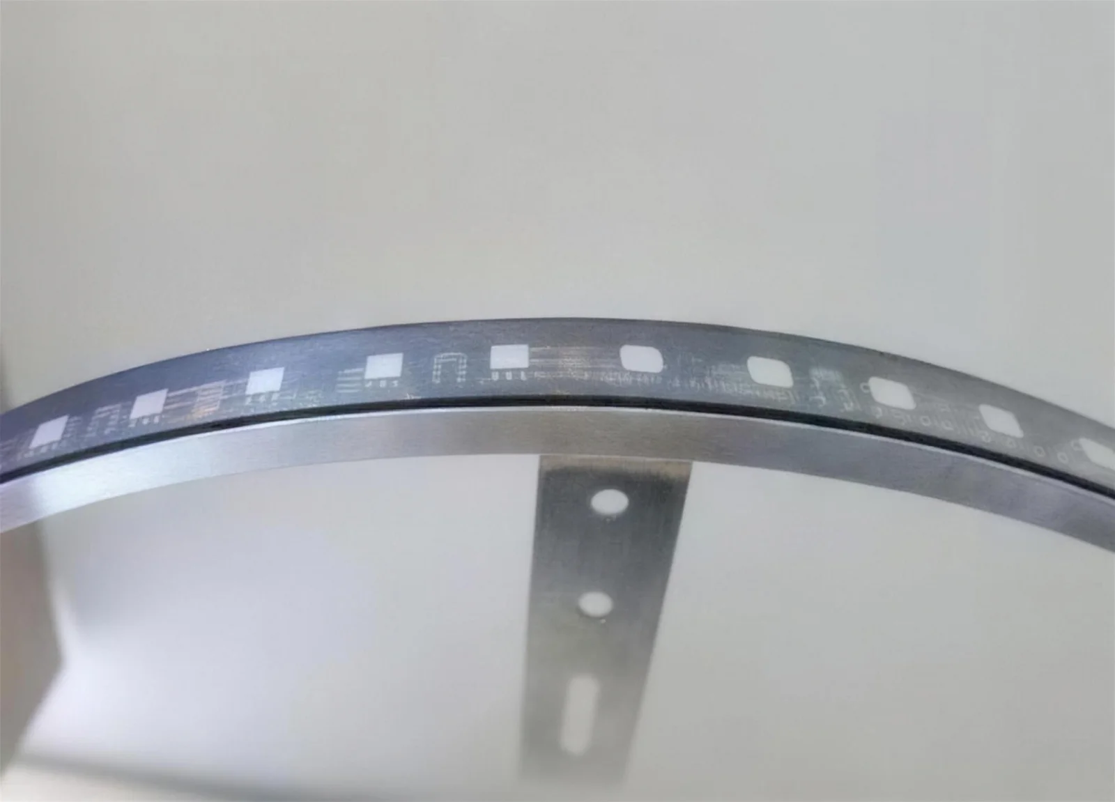 Aluminum ring with the LED strip sealed under a silicone sleeve